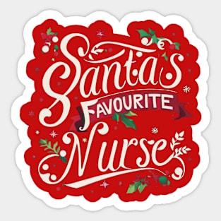 Santa's Favourite Nurse Sticker